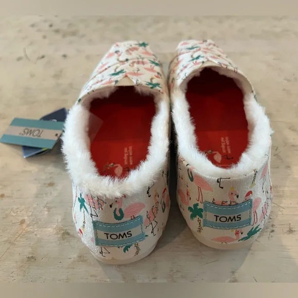 TOMS Alpargata Holiday Flamingo slip-on shoe NWT | size 7 - Picture 4 of 7